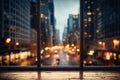 Generative AI Image of City View from the Window with Bokeh Lights Background at Night Royalty Free Stock Photo