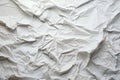 Generative AI Image of Clean White Wrinkled Crumpled Paper Texture Background Royalty Free Stock Photo