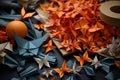 Generative AI Image of Creativity of Butterflies Handcrafts from Origami Paper