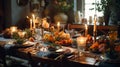 Dinner table setting that is eclectic, bohemian, and vibrant