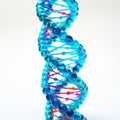 Generative AI Image of DNA Gene Helix Blue Molecule Structure on a White Background