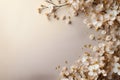 Generative AI Image of Empty Wedding Invitation Background with Luxurious White Flowers Decoration