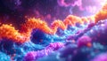 An abstract rendering shows colorful cellular or molecular structures in a vibrant, artistic Royalty Free Stock Photo