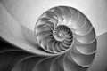 A black and white image of a spiral. Generative AI image Royalty Free Stock Photo