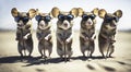 Generative AI image of a group of blind mice