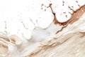 Generative AI Image of Flowing Wave of Vanilla Chocolate Milk Mix on Isolated Background Royalty Free Stock Photo
