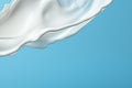 Generative AI Image of Fresh Pure Milk with Blank Space on Blue Background