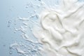 Generative AI Image of Fresh Pure White Milk Water on Blue Background