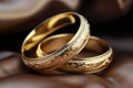 Generative AI Image of Gold Wedding Rings as a Sign of Love Bond Royalty Free Stock Photo