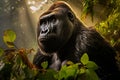Generative AI Image of Gorilla Primate Animal in Amazon Rainforest Royalty Free Stock Photo