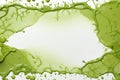Generative AI Image of Green Juice Drink Frame Background with Blank Space