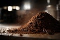 Generative AI image of ground coffee pile