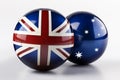 Generative AI Image of Happy Australia Day with Australian Flag Balls on Isolated Background