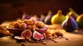 Harmonious duo: fresh and dried figs united in one frame. A juxtaposition of succulence and flavors