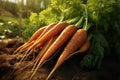 Generative AI Image of Harvesting Fresh Carrots in the Garden
