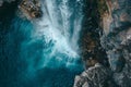Generative AI Image of High Angle Shot of Waterfall with Fresh Blue Water