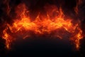 Generative AI Image of Hot Fire Flame on Dark Background Royalty Free Stock Photo