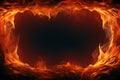 Generative AI Image of Hot Fire Frame Background with Blank Space Royalty Free Stock Photo