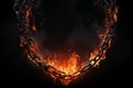 Generative AI Image of Hot Fire Iron Chain with Blank Space on Black Background Royalty Free Stock Photo