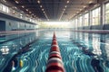 Generative AI Image of Lanes of Indoor Competition Sport Swimming Pool