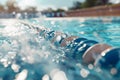 Generative AI Image of Lanes of Outdoor Competition Swimming Pool Royalty Free Stock Photo