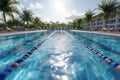 Generative AI Image of Lanes of Outdoor Sport Swimming Pool Royalty Free Stock Photo