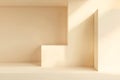 Generative AI Image of Light Beige Geometric Rectangle Square Blocks Pattern Wall Background