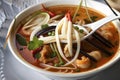 Mee Laksa: A Malaysian delight showcasing a bowl of creamy fish broth with thick rice noodles