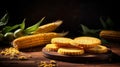 Corn cookies, a fusion of sweet and savory, with golden, crunchy exterior and soft, buttery center