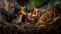 Nest brimming with famished bird hatchlings, eagerly awaiting a meal from their parents