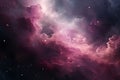 Generative AI Image of Outer Space Background with Galaxy Nebula in Purple Sky