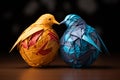 Generative AI Image of a Pair of Paper Pigeons from Origami Crafts