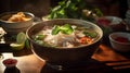 Pho is a famous Vietnamese noodle soup Royalty Free Stock Photo