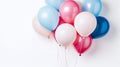 Pink, blue and white helium balloons, the trans symbol. generative ai.