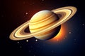 Generative AI Image of Planet Saturn with Ring in Outer Space