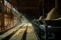 Generative AI Image of Rice Inside Farm House Building Wallpaper