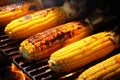 Generative AI Image of Roasted Corns Grilled on a Grill
