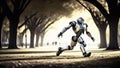 Generative AI image of a robot running