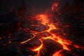 Generative AI Image of Rocks with Molten Hot Fire Lava