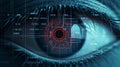 Human eye, scanned meticulously for identity verification in safeguarding our digital world