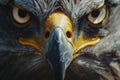 Generative AI Image of Sharp Eyes of Grey Eagle Predator with Beak