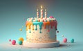 Generative AI image of a simple birthday cake