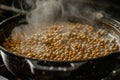 Generative AI Image of Soybean Seeds Boiled with Boiling Water in Pan Bowl Royalty Free Stock Photo