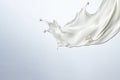 Generative AI Image of Splash of Fresh Pure Milk with Blank Space on White Background