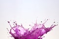 Generative AI Image of Splash of Purple Drink Water with Blank Space on White Background