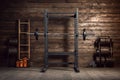 Generative AI Image of Squat Rack with Weight Equipment in Fitness Room