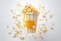 Generative AI Image of Sweet Popcorn Snack with Caramel Sauce in a Cup