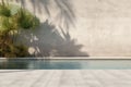 Generative AI Image of Swimming Pool with Tropical Plants in Hotel