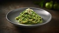 Tallarines Verdes: A Peruvian dish of green noodles, in creamy cheese, milk, and pesto