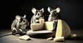 Generative AI image of three mice